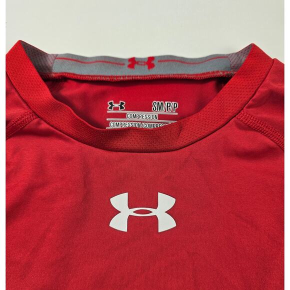 Under armour small compression long sleeve active under shirt red performance ^ - Picture 5 of 7